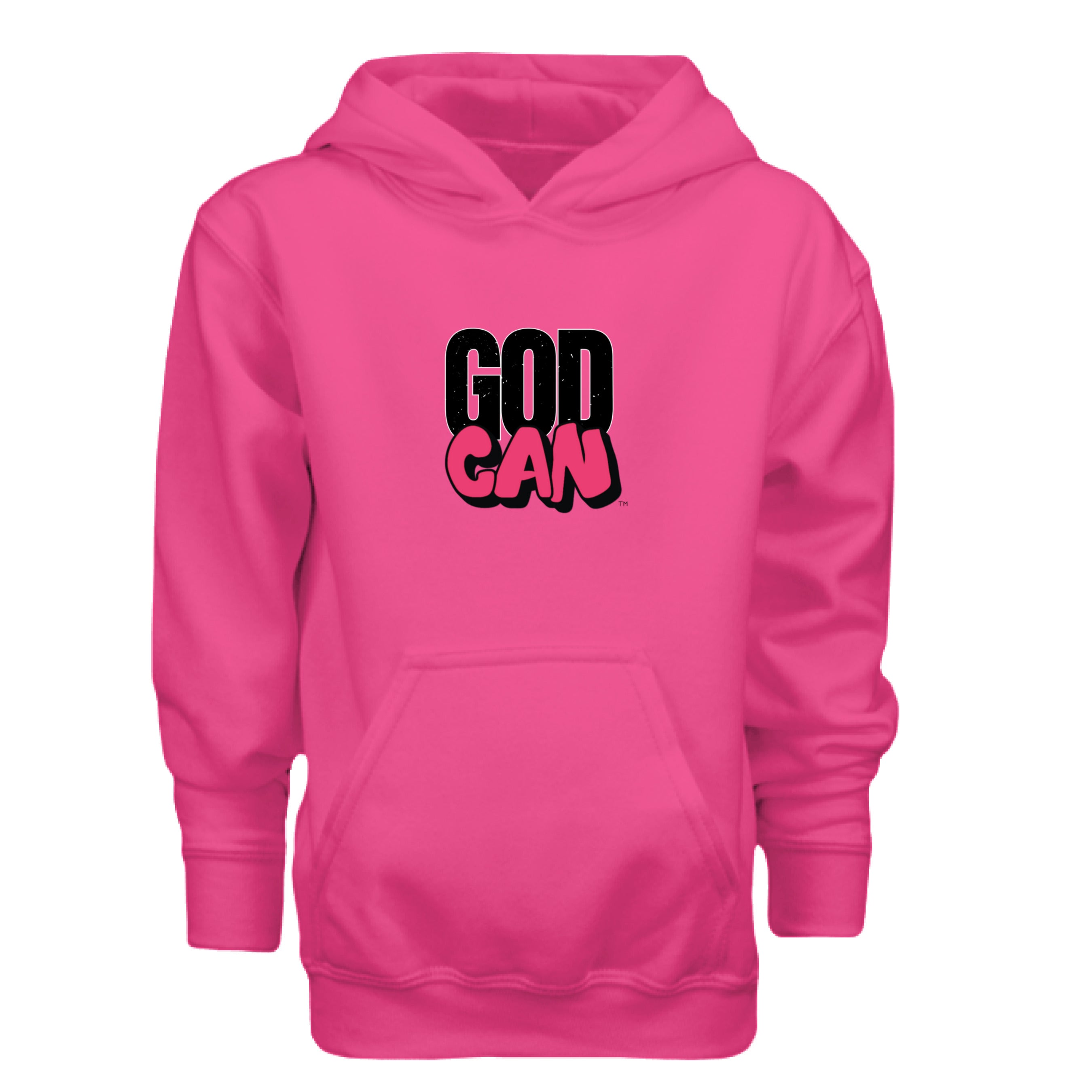 Signature GodCan Youth Hoodie pink - FRONT
