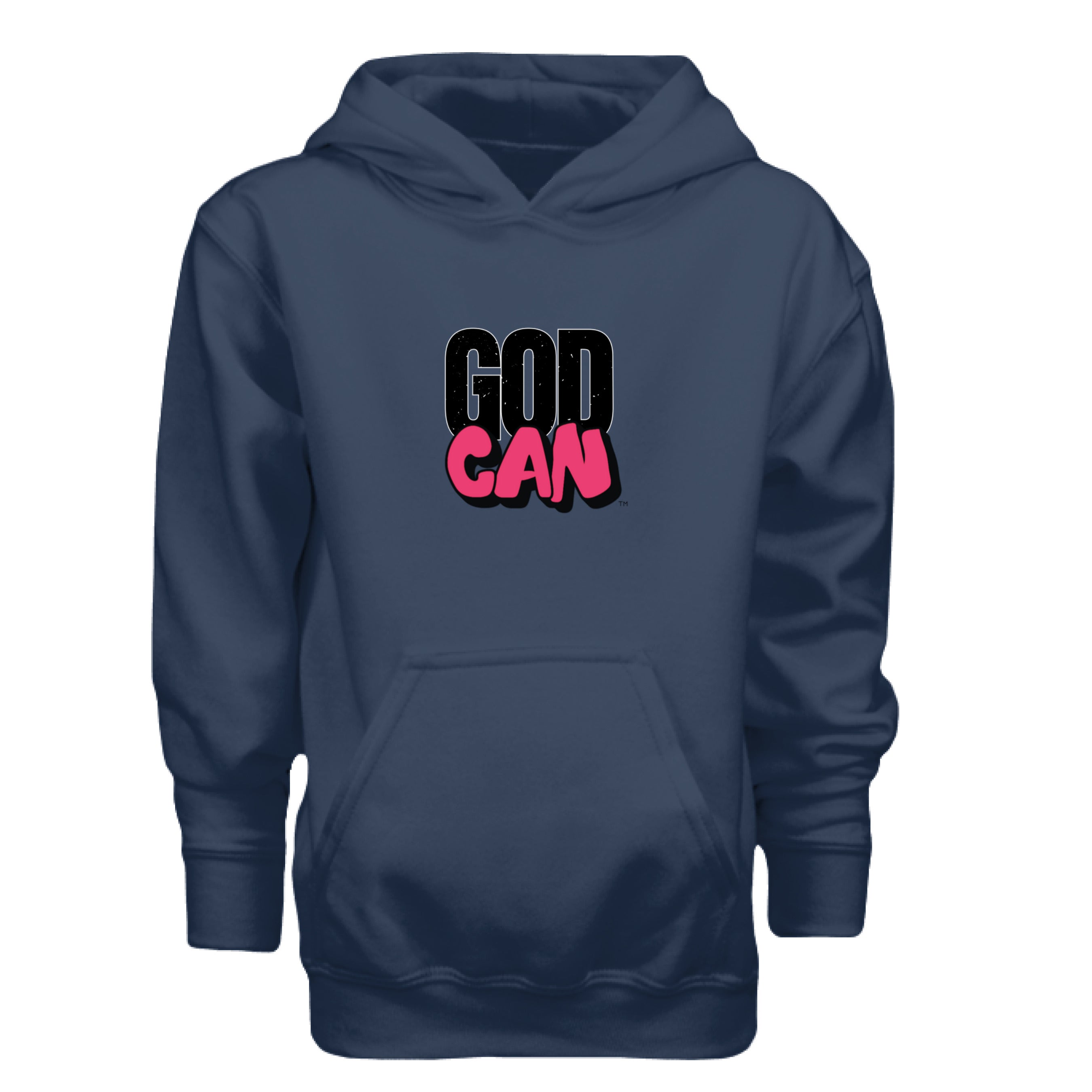Signature GodCan Youth Hoodie Navy - FRONT