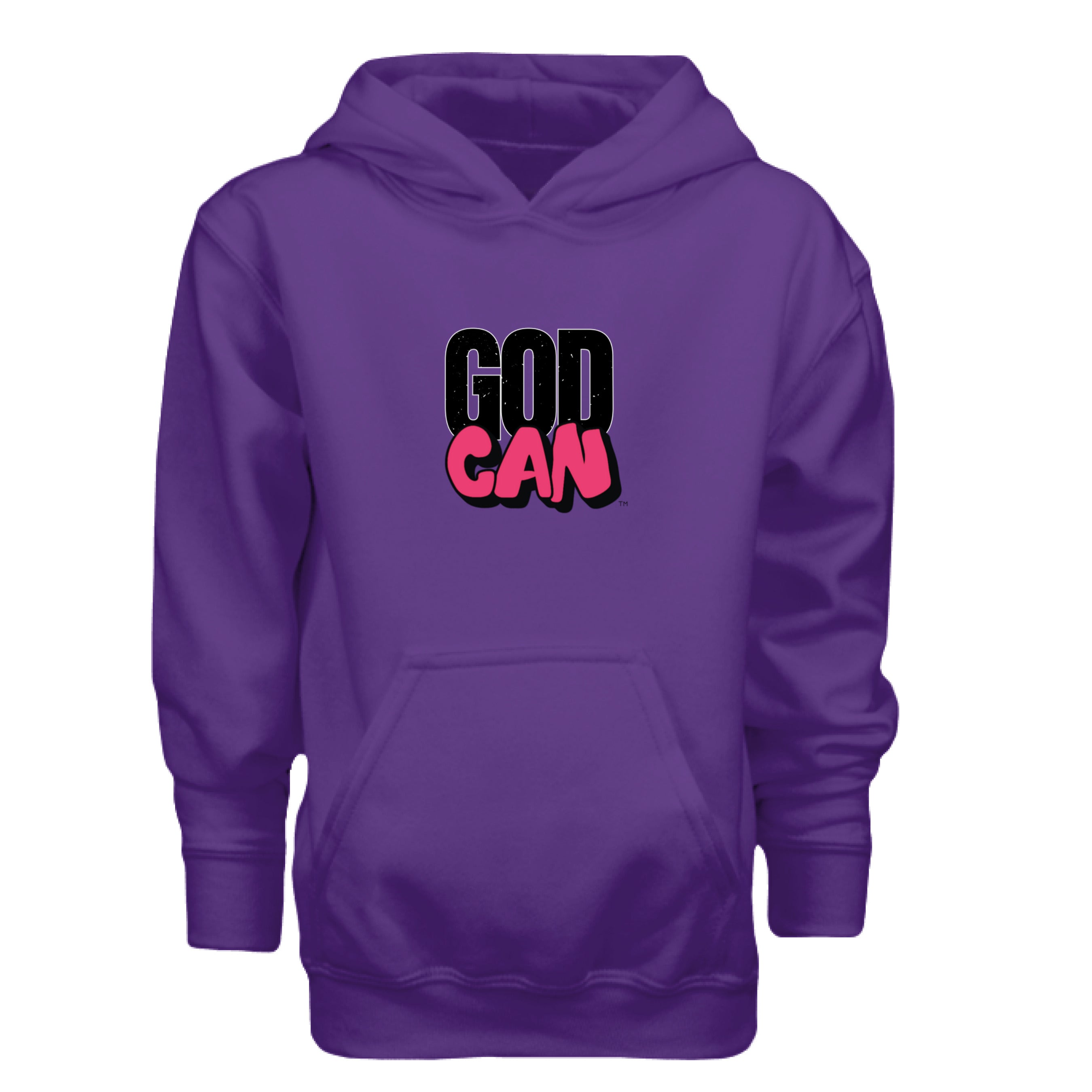 Signature GodCan Youth Hoodie Purple - FRONT