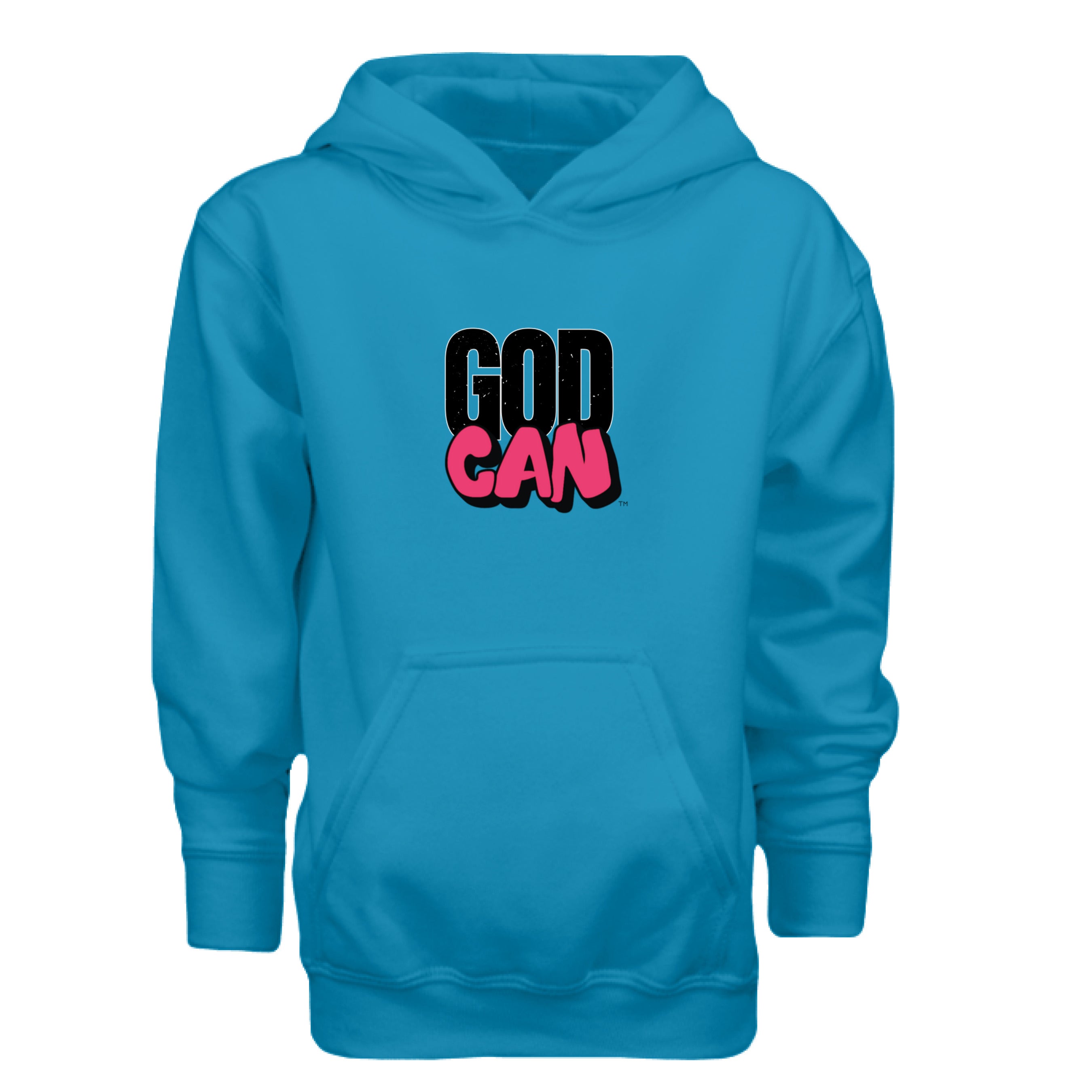 Signature GodCan Youth Hoodie Sapphire - FRONT