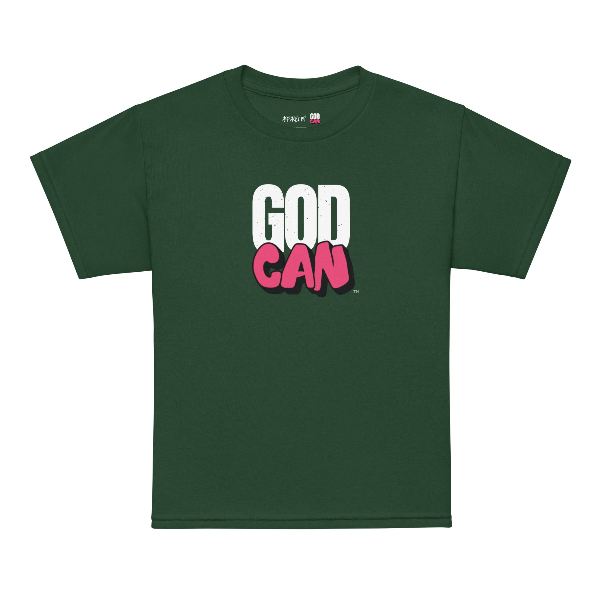 youth-sports-tee-forest-green-front-God Can